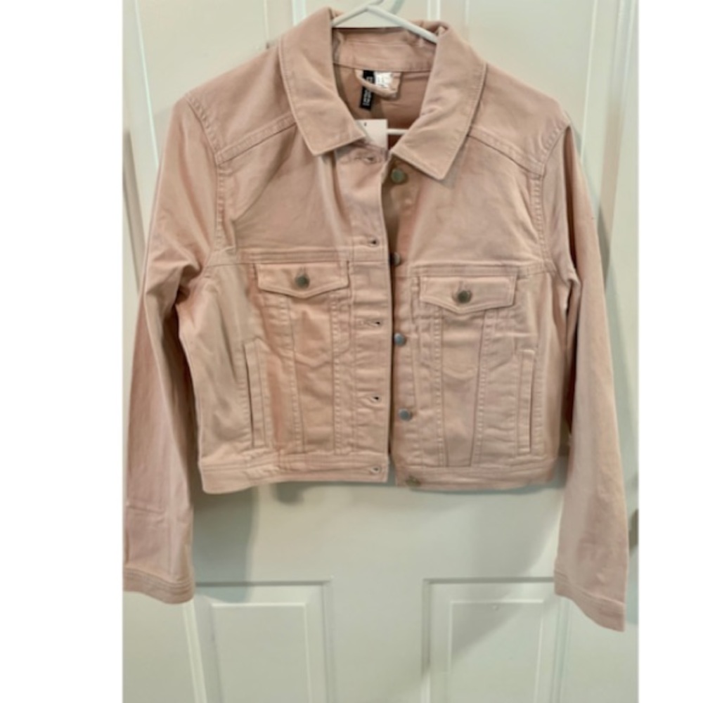 Blush pink denim jacket new with tags